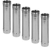 Lot de 5 MonMobilierDesign TIG500 Conduit simple paroi étanche polycombustible longueur 50 cm Ø80 Inox G