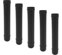 Lot de 5 MonMobilierDesign TVNM Conduit simple paroi étanche polycombustible noir longueur 50 cm Ø80 Noir