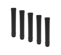 Lot de 5 MonMobilierDesign TVNM Conduit simple paroi étanche polycombustible noir longueur 50 cm Ø80 Noir