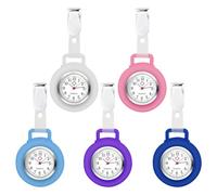 Lot de 5 montres d'infirmière à gousset avec pointeur lumineux - Montre à quartz - Pour homme et femme, 5 couleurs., sport