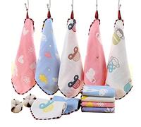 Lot de 5 mouchoirs en 100 % coton pour enfants et tout-petits avec crochet, doux, hypoallergénique