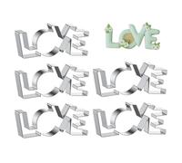 Lot de 5 moules à biscuits en acier inoxydable pour la Saint-Valentin, les fondants, les gâteaux, les ustensiles de cuisine, en forme d'amour, facile à nettoyer