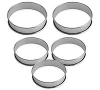 Lot de 5 Moules à Gâteau Double Enroulement, Moules à Crêpes Ronds, Cercles à Tarte, Cercles à Pâtisserie Antiadhésifs, Pour la Cuisson de Desserts et Muffins, Cuisine
