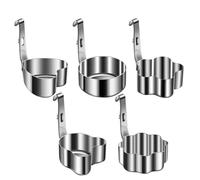 Lot de 5 moules à œufs en acier inoxydable anti-adhésif pour crêpes, hamburgers, omelettes, crumpets, muffins anglais, flapjacks, préparation du petit-déjeuner