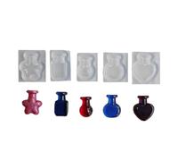 Lot de 5 moules de moulage en résine pour bouteilles de messages de différentes formes - Fournitures d'artisanat pour les amateurs de travaux manuels - Moules en résine époxy
