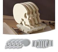 Lot de 5 moules en résine époxy en forme de tête de mort pour Halloween, loisirs créatifs, décoration d'intérieur (blanc)