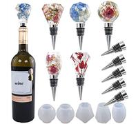 Lot de 5 moules en résine et forme de sphère géométrique, en silicone époxy avec 5 bouchons, en forme de cristal, pour loisirs créatifs