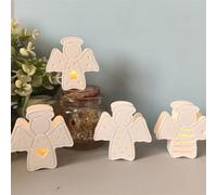 Lot de 5 moules en silicone 3D - En forme d'ange de Noël - Ange - Étoile - Plâtre - En silicone - Pour lumière 3D (A)