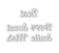 Lot de 5 moules en silicone en forme de lettre pour fondant en résine époxy, plâtre, chocolat