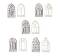 Lot de 5 moules en silicone pour bougeoirs gothiques en forme de maison pour décoration de table, 5 moules en silicone pour bougeoirs gothiques