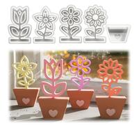 Lot de 5 moules en silicone pour le printemps - Pour le printemps et les fleurs - Avec socle - 4 moules à bougie 3D - Pour la décoration DIY