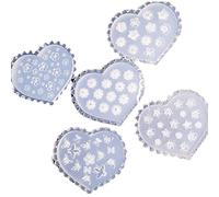 Lot de 5 moules en silicone pour nail art en forme de cœur, nœuds, fleurs, décorations sculptées, moules à bijoux en résine pour collier, boucles d'oreilles, pendentif