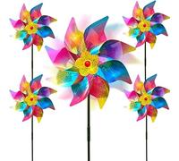 Lot de 5 Moulin à Vent Réfléchissant,Moulins à Vent Anti-Oiseaux,Répulsif Oiseaux Réfléchissant,Anti-Oiseaux Moulin à Vent Réfléchissant,Moulins à Vent Jardin Exterieur (Barres de Couleur)