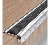 Lot de 5 moulures de nez d'escalier imperméables en aluminium avec fente pour lumière LED, protection antidérapante pour bord d'escalier pour home cinéma et hôtel 99 cm