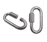 Lot de 5 mousquetons à connexion rapide en acier inoxydable - 5 mm de diamètre - Connecteur à vis V4A - Épaisseur du matériau : acier inoxydable V4A - Clips de fermeture ovales robustes en forme de D