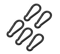 Lot De 5 Mousquetons À Surface Noire En Fer Électrophorèse 5 Mm, 6 Mm, 8 Mm(8X80mm)