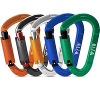 Lot de 5 mousquetons d'escalade certifiés UIAA 25 KN pour hamacs, balançoires, laisse et harnais, camping, randonnée et utilité