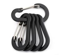 Lot de 5 mousquetons en alliage d'aluminium pour les amateurs de plein air ayant besoin d'une fixation fiable pour l'équipement pendant le camping et la randonnée (noir)