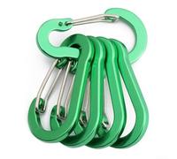 Lot de 5 mousquetons en alliage d'aluminium pour les applications extérieures, y compris la randonnée, le camping, la pêche et la randonnée (vert)