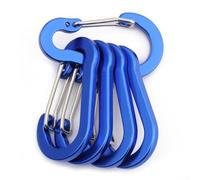 Lot de 5 mousquetons en alliage d'aluminium pour une utilisation en extérieur en camping, randonnée, kayak (bleu roi)