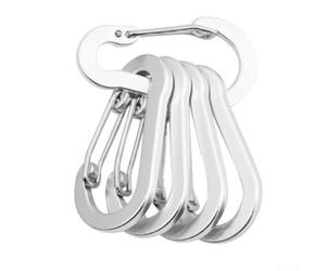 Lot de 5 mousquetons en alliage d'aluminium pour usage extérieur, y compris pour sécuriser des bouteilles d'eau, des clés, des outils et des petits équipements (argenté)