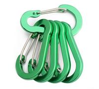 Lot de 5 mousquetons légers en aluminium pour sécuriser clés, bouteilles, jouets et autres petits objets pour l'extérieur (vert)