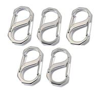 Lot de 5 mousquetons robustes en acier inoxydable 304 de type S, produit poli haute finition 55 mm x 25 mm 2,5 mm