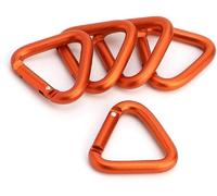 Lot de 5 mousquetons triangulaires for Camping, randonnée, Porte-clés, Mousqueton, Petits mousquetons(Orange)