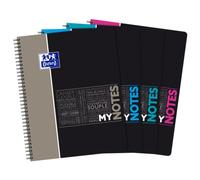OXFORD Cahier Etudiants MyNotes A4+ Grands Carreaux Seyès 160 Pages Reliure Intégrale Couverture Carte Couleurs Aléatoires