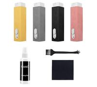 Lot de 5 nettoyants d'écran 3 en 1 - Spray nettoyant pour écran - Brosse, chiffon en microfibre, extracteur - Nettoyeur de téléphone - Vaporisateur anti-traces de doigts - Convient pour tous les