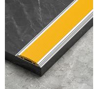 Lot de 5 Nez de Marche, Protection de Bord de Marche en Aluminium, Antidérapants, Faciles à Installer - Intérieur/Extérieur(Yellow,3.5 * 100cm)