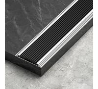 Lot de 5 Nez de Marche, Protection de Bord de Marche en Aluminium, Antidérapants, Faciles à Installer - Intérieur/Extérieur(Black,4.5 * 150cm)