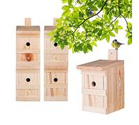 Lot de 5 nichoirs pour mésanges et petits oiseaux - Nichoir en bois massif - 27 x 17 x 17 cm - Fabriqué à la main en Europe - Résistant aux intempéries - Avec trou d'entrée de 28 mm.