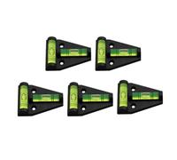 Lot de 5 niveaux à bulle de type T avec niveau à bulle horizontal et triangle pour la mesure, 58 mm en plastique, noir, rouge, pour orange, jaune et noir