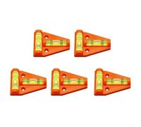 Lot de 5 niveaux à bulle horizontaux de type T pour la précision de la mesure des bulles d'esprit, pour fixation de carrelage, décoration murale, rampe, escalier, carrelage, plafond (orange)