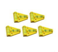 Lot de 5 niveaux à bulle horizontaux de type T pour la précision de la mesure des bulles d'esprit, pour fixation de carrelage, décoration murale, rampe, escalier, carrelage, plafond (jaune)