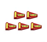 Lot de 5 niveaux à bulle horizontaux de type T pour la précision de la mesure des bulles d'esprit, pour fixation de carrelage, décoration murale, rampe, escalier, carrelage, plafond (rouge)