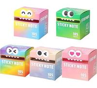 Lot de 5 notes autocollantes amusantes avec motif monstre mignon - Motif animal pastel - Notes autocollantes de dessin animé - Petite liste de choses à faire - Papeterie - Fournitures de bureau et