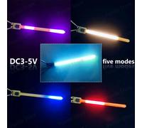 Lot de 5 Nouvelles Lumières LED Effet Météore avec Cinq Modes de Flamme, 9 Couleurs, Alimentation DC3-5V, pour Éclairage Mural Rétro, Éclairage Automobile et Source de Lumière d'Avertissement