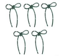 Lot de 5 nœuds décoratifs en strass et perles pour sapin de Noël
