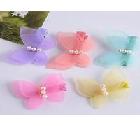 Lot de 5 nœuds stochastiques en forme de papillon avec perles - Accessoires pour cheveux de chat et chiot