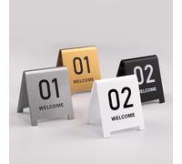 Lot de 5 Numéros de Table Numéros de Table En Plastique Cartes de Numéros de Table de Style Tente/White-8Cm/16 To 20