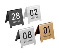 Lot de 5 Numéros de Table Numéros Double FaceRts En Acrylique Cartes Signalisation Numéros de Table Réutilisables Pour Restaurant/Sier-8Cm/41 To 45
