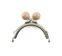 Lot de 5 ou 10 anses de Sac en métal argenté de 85 mm, Supports de Couture avec Fermoir Baiser et Perles de 20 mm, Accessoires de Couture Faits Main.,Kaki,5 pièces