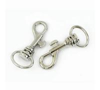 Lot de 5 ou 10 boucles en métal de 13 à 20 mm pour sac, fermoir mousqueton, mousqueton pivotant, porte-clés, clips de déclenchement, boucles, matériel, 13 mm, 10 pièces, argent