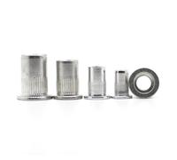 Lot de 5 ou 10 écrous à rivet aveugle à tête plate en acier inoxydable 304, carbone et aluminium, M3, M4, M5, M6, M8, M10, M12, for vis et boulons(Aluminum,M3 10pcs)