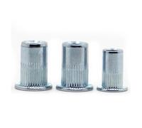 Lot de 5 ou 10 écrous à rivet aveugle à tête plate en acier inoxydable 304, carbone et aluminium, M3, M4, M5, M6, M8, M10, M12, for vis et boulons(Blue Zinec Plated,M5 10pcs)