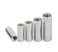 Lot de 5 ou 10 écrous cylindriques ronds à double tête en acier inoxydable 304, filetage intérieur, for colonne d'isolation, vis de connexion, tige, goujon, M3, M4, M5, M6, M8(10mm,M5xD10 (5Pcs))