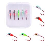 Lot de 5 ou 10 leurres souples pour pêche sur glace avec effet brillant durable pour une utilisation avec un ver de leurre Convient aux poissons prédateurs