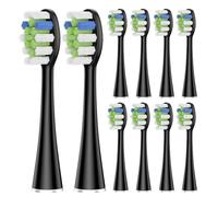 Lot de 5 ou 10 têtes brosse rechange, compatibles avec les brosses à dents électriques AquaSonic Black Series, Vibe, Pro et Duo(10 pcs BK)